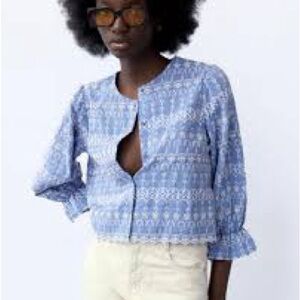 Blue Patterned Women's Top